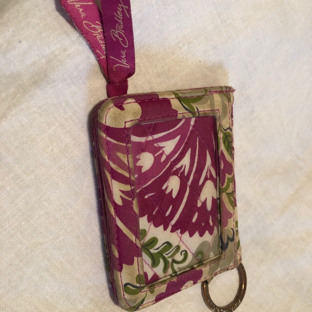 Vera Bradley ID & Card Key Ring Zip Pouch